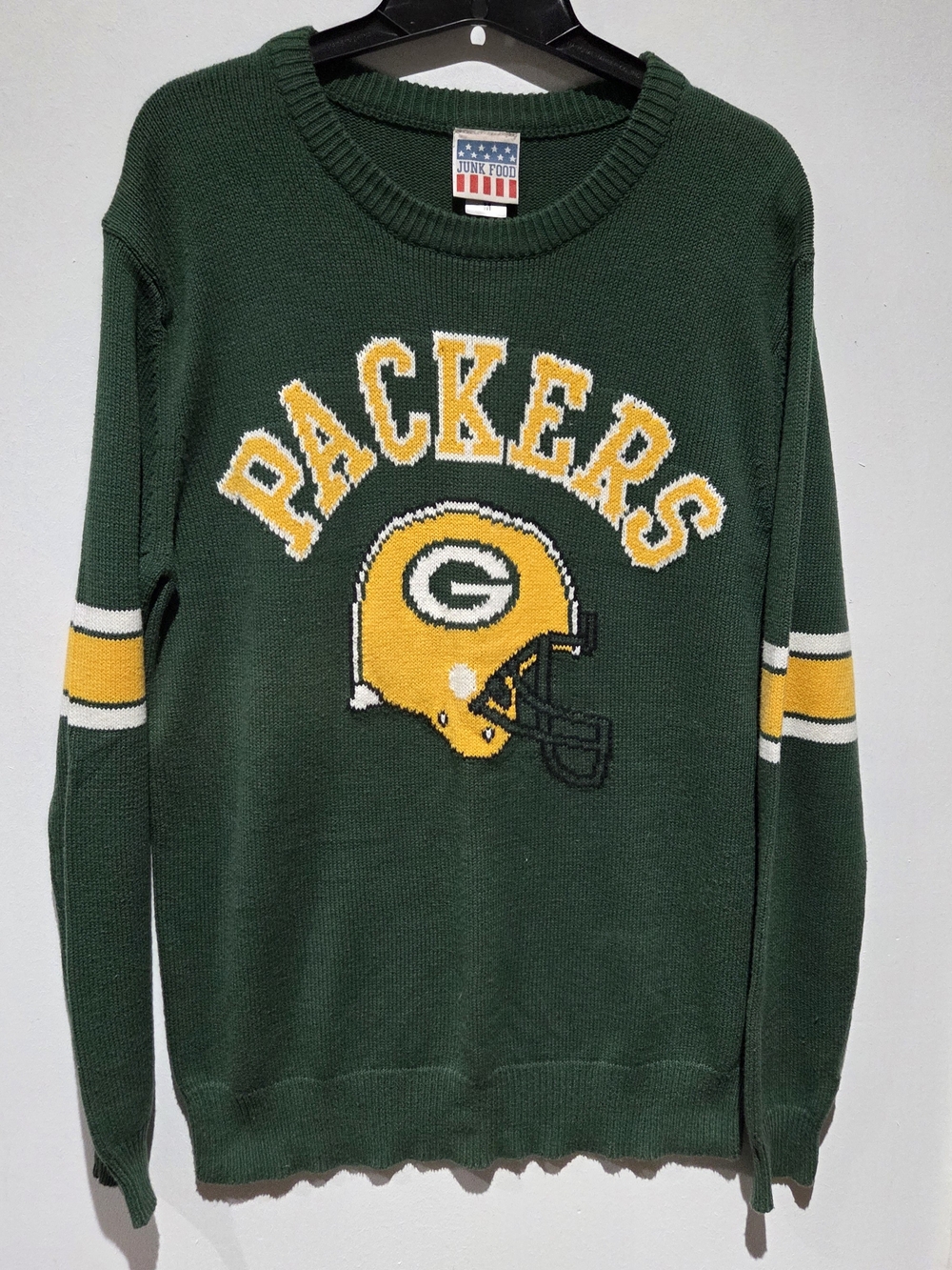 Green Packers Logo Crewneck Sweater - Junk Food Clothing